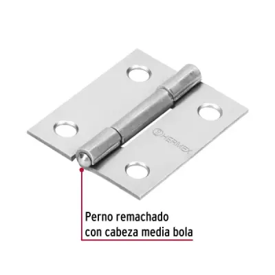 Caja De 20 Bisagras Rectangulares De 3.8 Cm, Acero Hermex