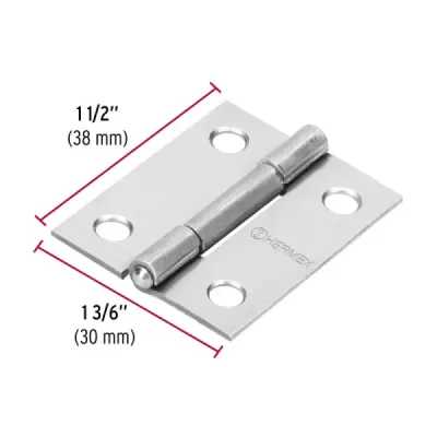 Caja De 20 Bisagras Rectangulares De 3.8 Cm, Acero Hermex