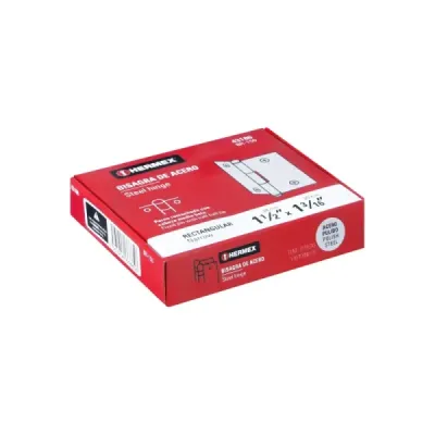 Caja De 20 Bisagras Rectangulares De 3.8 Cm, Acero Hermex