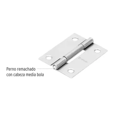 Caja De 20 Bisagras Rectangulares De 5.1 Cm, Acero Hermex