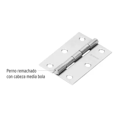 Caja De 20 Bisagras Rectangulares De 6.4 Cm, Acero Hermex