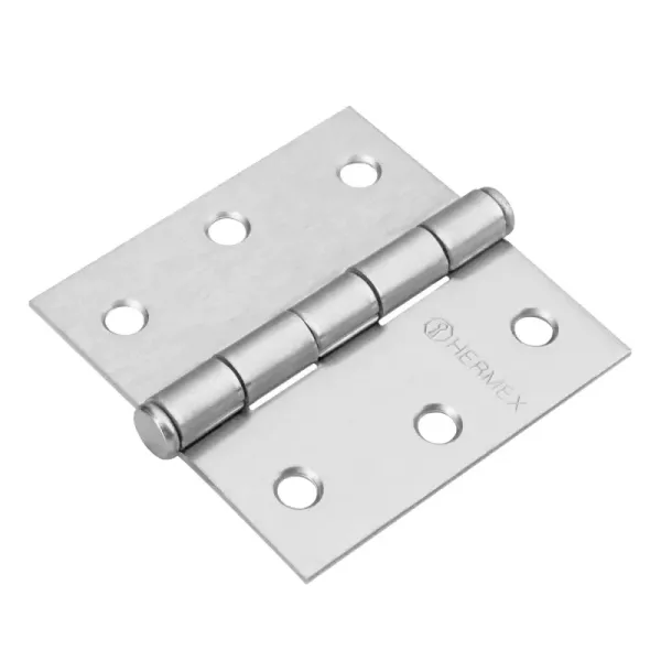 Caja De 10 Bisagras Cuadradas De 6.4 Cm, Acero Cromo Mate Hermex (BC-253P - 43260)