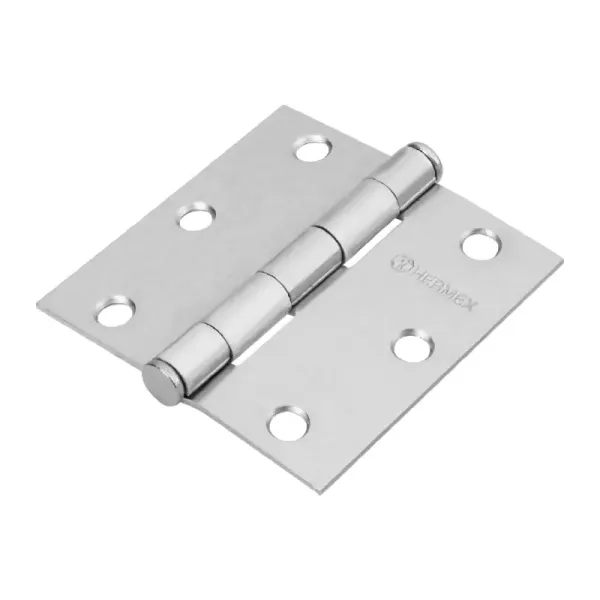 Caja De 20 Bisagras Cuadradas De 7.6 Cm, Acero Cromo Mate Hermex (BC-303P - 43261)