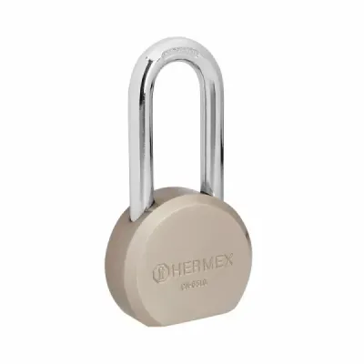 Candado Largo 65 Mm De Acero Máxima Seguridad Con 3 Llaves Hermex