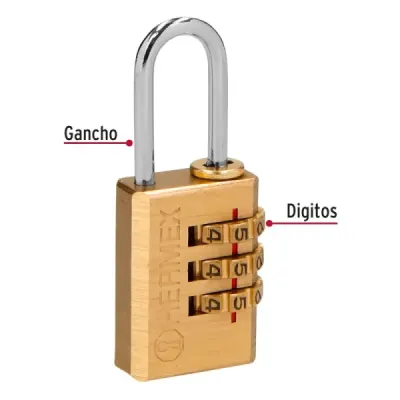 Candado Combinación Sin Llave 20 Mm Hermex Maletas Lockers