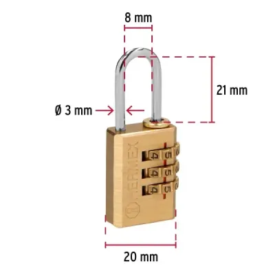 Candado Combinación Sin Llave 20 Mm Hermex Maletas Lockers