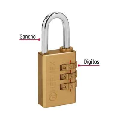 Candado Combinación Sin Llave 28 Mm Hermex Maletas Lockers