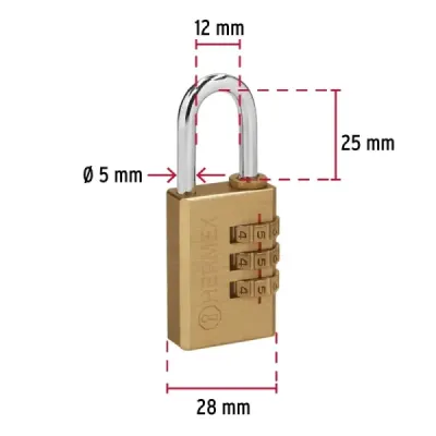 Candado Combinación Sin Llave 28 Mm Hermex Maletas Lockers