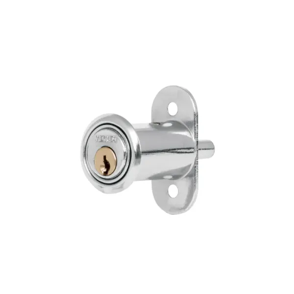 Cerradura Chapa Mueble Vitrina Cromado Hermex Tipo Botón (CM-20C - 43561)