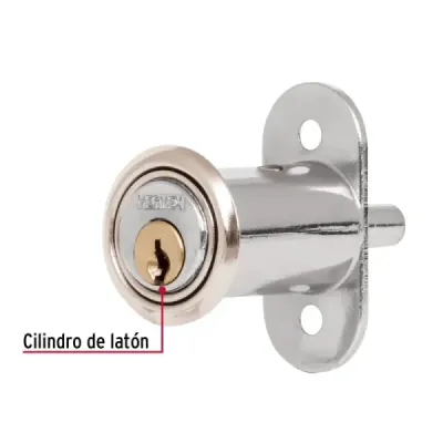 Cerradura Chapa Mueble Vitrina Cromado Hermex Tipo Botón