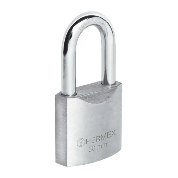 Candado De 63 Mm De Hierro Con Gancho Largo Y 2 Llaves Hermex (CH-63L - 43802)