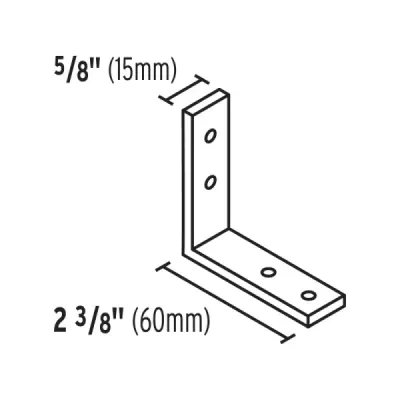 24 Escuadras Esquineras De Refuerzo En Acero 2.3/8" X 5/8" Fiero