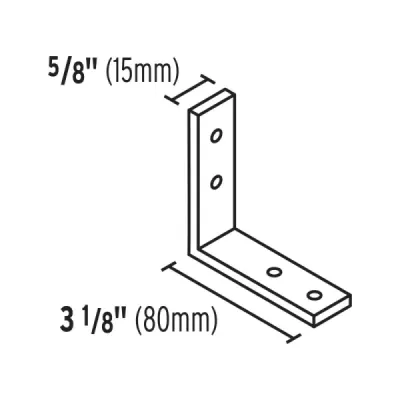 24 Escuadras Esquineras De Refuerzo En Acero 3.1/8" X 5/8" Fiero