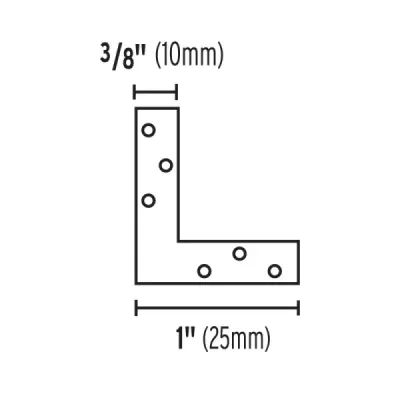 24 Ángulos Planos De Refuerzo De Acero De 1/2" X 3/8" Fiero