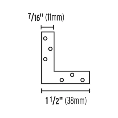 24 Ángulos Planos De Refuerzo De Acero De 1.1/2" X 7/16" Fiero