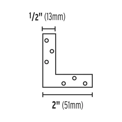 24 Ángulos Planos De Refuerzo De Acero De 2" X 1/2" Fiero