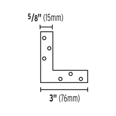 24 Ángulos Planos De Refuerzo De Acero De 3" X 5/8" Fiero
