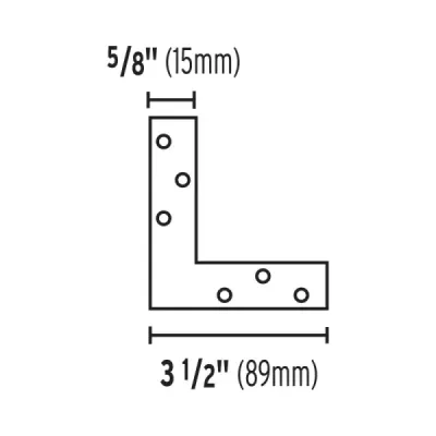 24 Ángulos Planos De Refuerzo De Acero De 3.1/2" X 5/8" Fiero
