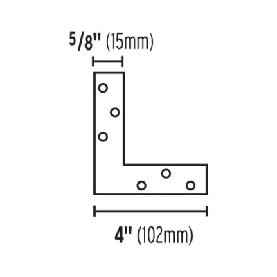 24 Ángulos Planos De Refuerzo De Acero De 4" X 5/8" Fiero