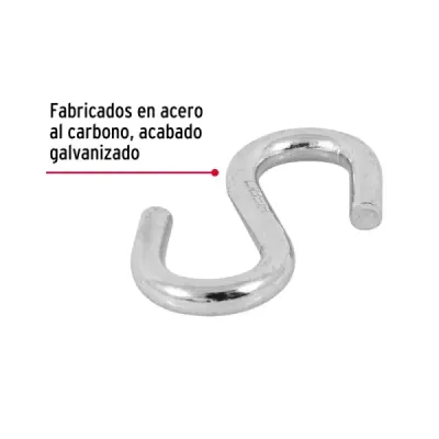 Gancho Tipo S En Acero Al Carbono, Carga Máxima 39 Kg Fiero