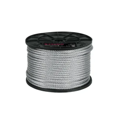Guaya De Acero 3/32" Sin Forro De Pvc De 75 M, Carga 330 Kg Fiero
