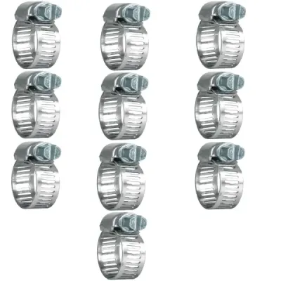 10 Mini Abrazaderas En Acero Inoxidable Desde 10 Mm A 16 Mm Fiero