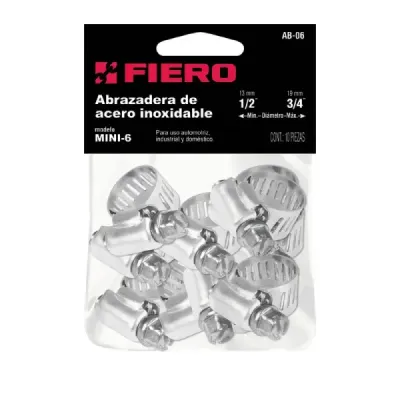 10 Mini Abrazaderas En Acero Inoxidable Desde 13 Mm A 19 Mm Fiero