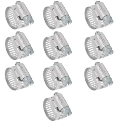 10 Abrazaderas En Acero Inoxidable Desde 19 Mm A 38 Mm Fiero