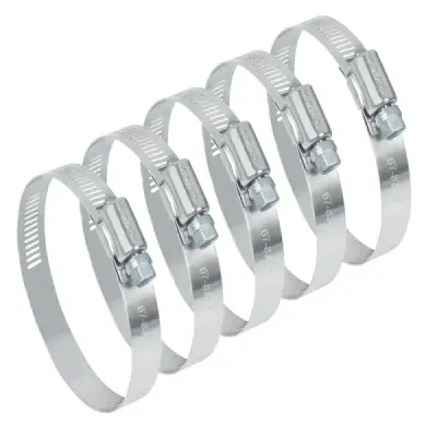 5 Abrazaderas En Acero Inoxidable Desde 67 Mm A 83 Mm Fiero