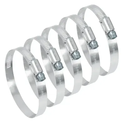 5 Abrazaderas En Acero Inoxidable Desde 72 Mm A 95 Mm Fiero