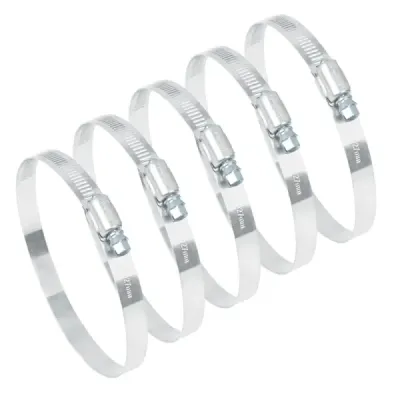 5 Abrazaderas En Acero Inoxidable Desde 105 Mm A 127 Mm Fiero