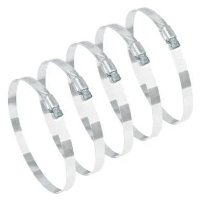 5 Abrazaderas En Acero Inoxidable Desde 130 Mm A 152 Mm Fiero