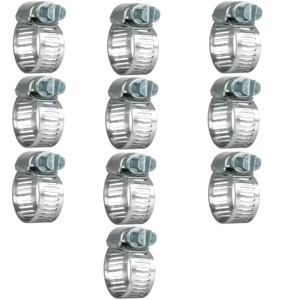 10 Mini Abrazaderas En Acero Inoxidable Desde 6 Mm A 16 Mm Fiero (AB-03 - 44255)