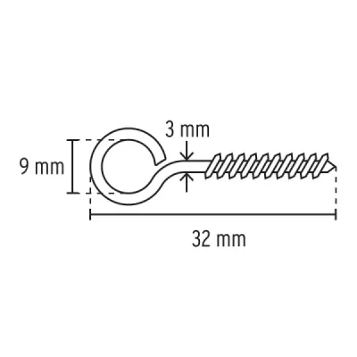 144 Cáncamos Cerrados 18 X 50, Largo 32 Mm Acero Galvanizado Fiero