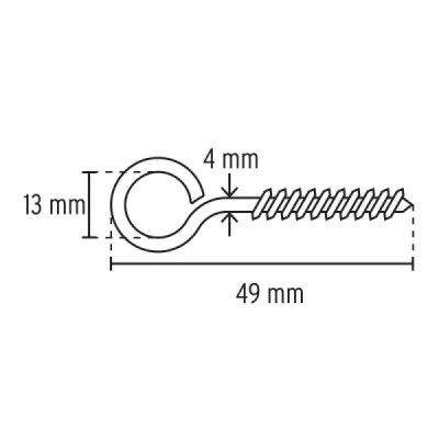 144 Cáncamos Cerrados 21 X 80, Largo 49 Mm Acero Galvanizado Fiero