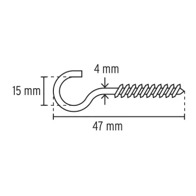 144 Cáncamos Abiertos 20 X 70, Largo 47 Mm Acero Galvanizado Fiero