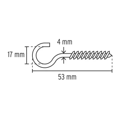144 Cáncamos Abiertos 21 X 80, Largo 53 Mm Acero Galvanizado Fiero