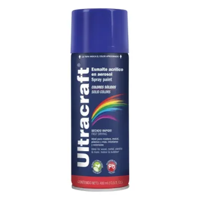 Pintura Azul Marino En Aerosol De 400 Ml, Secado Rápido Ultracraft