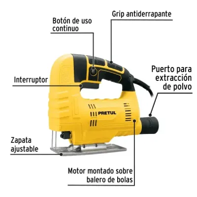 Sierra Caladora 400w 3000 Cpm Pretul Zanco T Con Adaptador