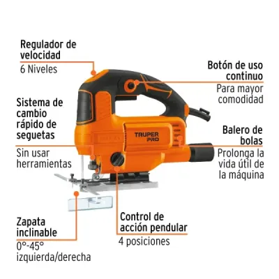 Sierra Caladora 750w 800-3000 Cpm Truper Pro Zanco T