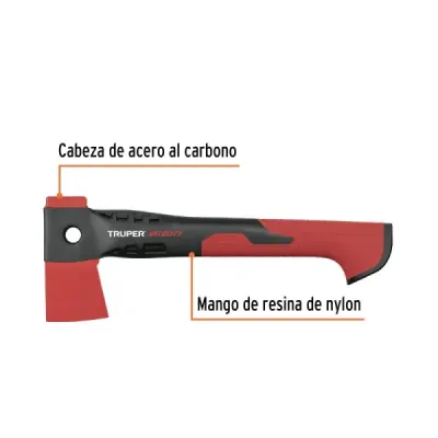 Hacha Cazadora 1 Lb Mango Nylon 14' Truper Velocity Funda