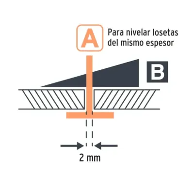 Bolsa 100 Anclas Separador Nivelador Baldosa 3-12 Mm Truper
