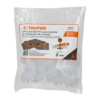 Bolsa 100 Anclas Separador Nivelador Baldosa 3-12 Mm Truper