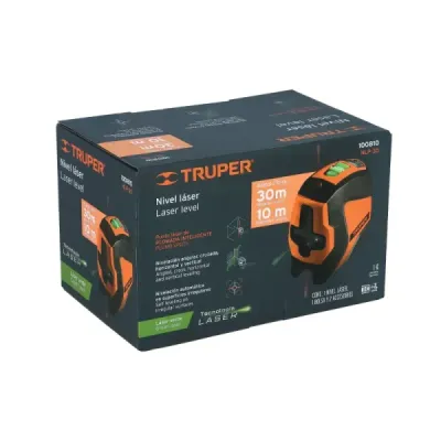 Nivel Láser Verde 2 Líneas Cruzada 30m Truper Con Soporte