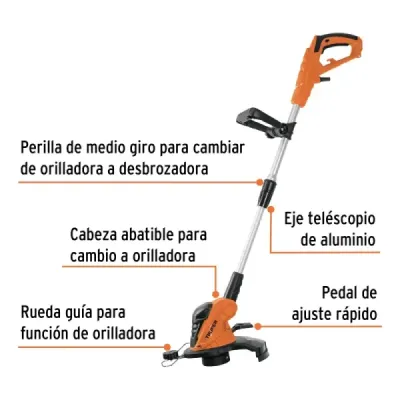 Guadaña Eléctrica 13' 550w Telescópica Truper Hilo 1.6mm