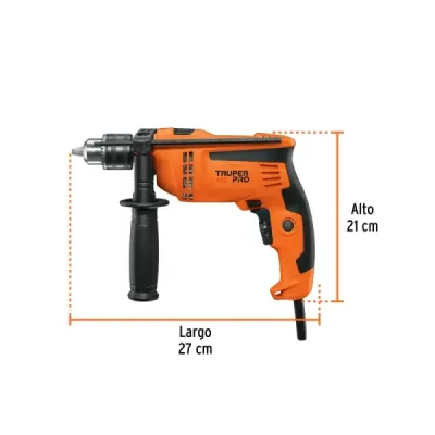 Taladro Percutor 1/2' 600w Truper Pro 48000 Gpm Reversible