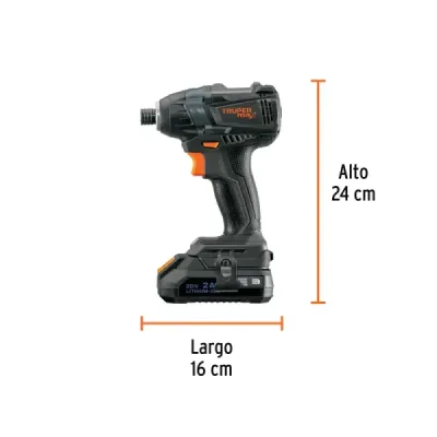 Atornillador Impacto Inalámbrico 20v Truper Max 2 Baterías
