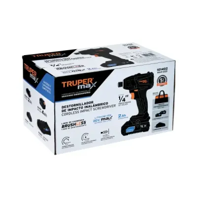 Atornillador Impacto Inalámbrico 20v Truper Max 2 Baterías