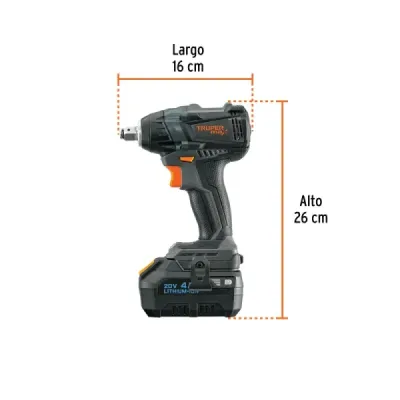 Llave De Impacto Inalámbrica 1/2' 20v Truper Max 1 Batería