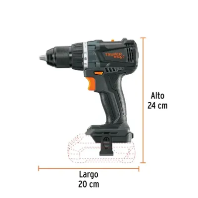 Taladro Inalámbrico 1/2' 20v 34nm Truper Max Sin Batería
